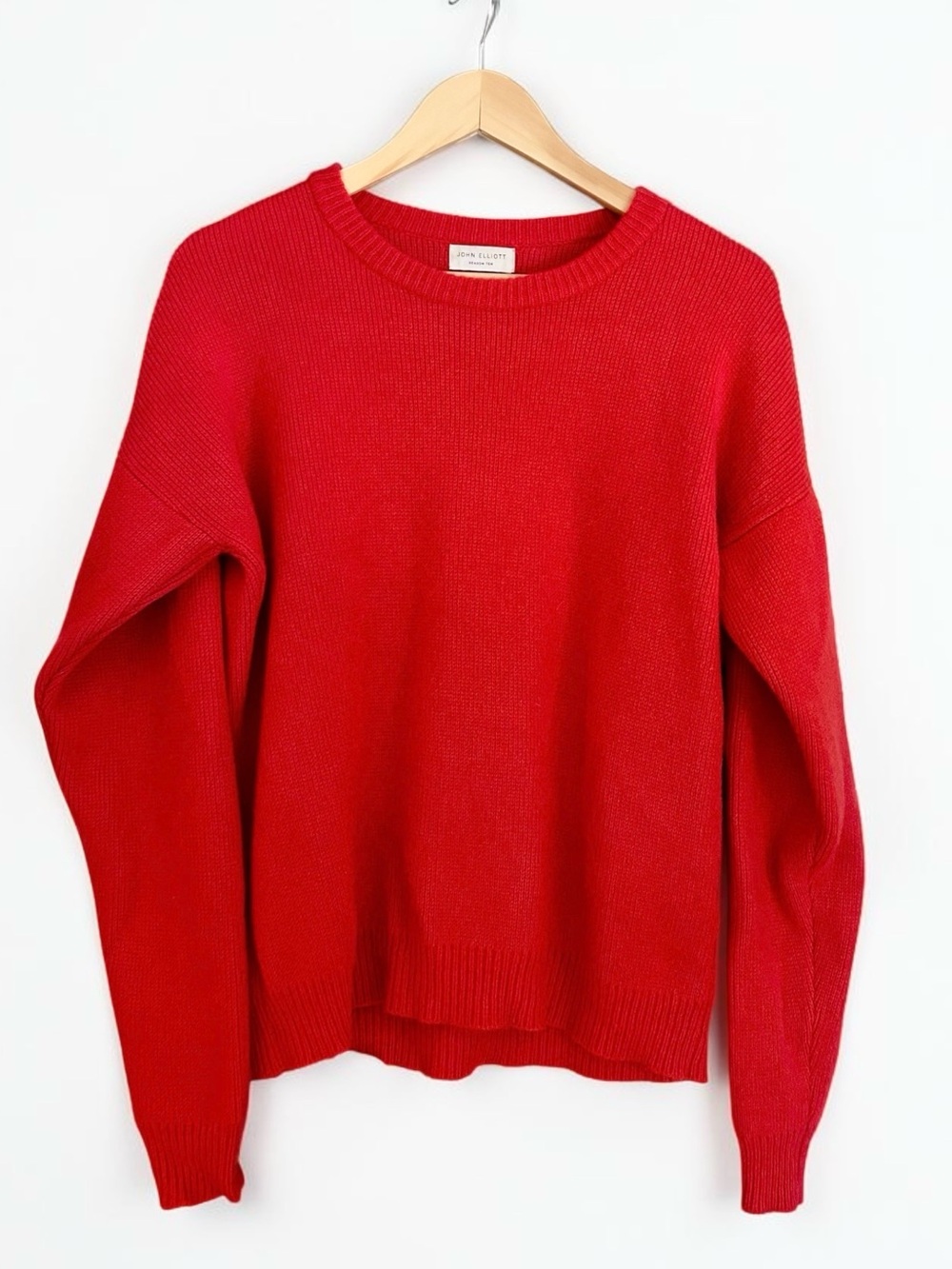 John Elliott 100% Cashmere Crewneck Sweater Red Men’s Sz 1 Small Oversized